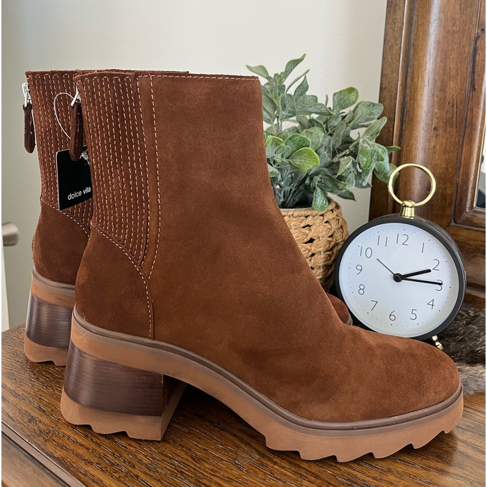 Dolce Vita Women's Martey H2O Block-Heel Lug Sole Booties